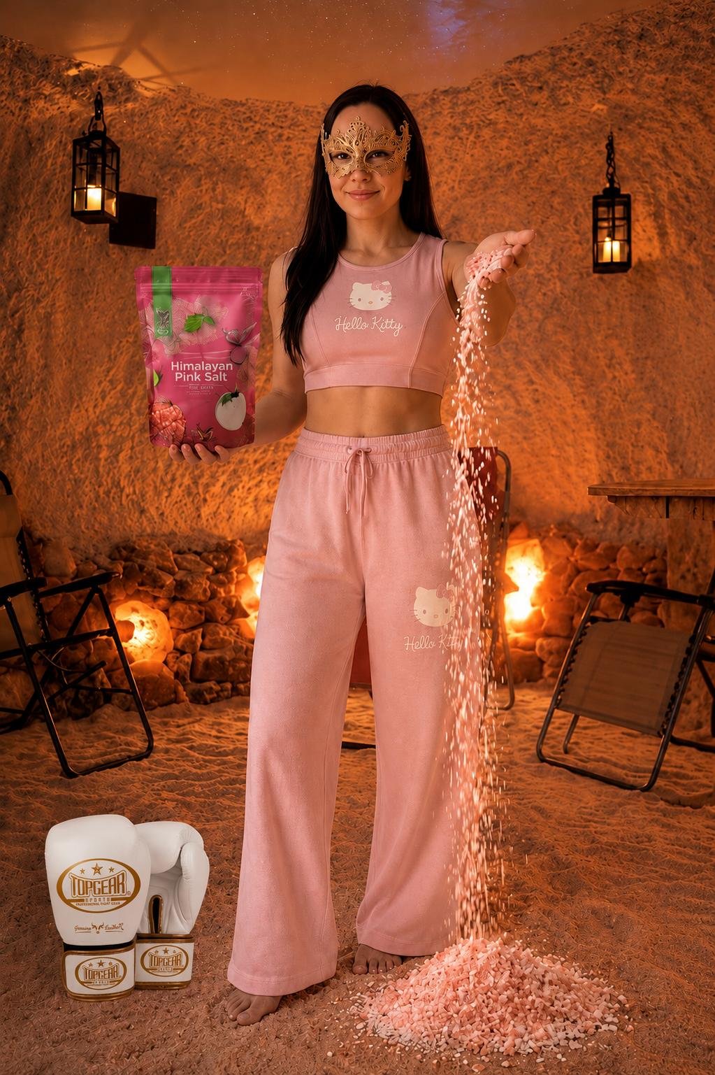 Enilaangel in der Salzgrotte mit Himalaya Pink Salt